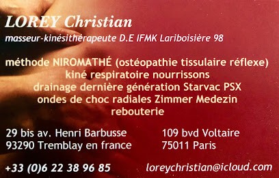 Lorey Christian, Kinésithérapeute à Tremblay-en-France
